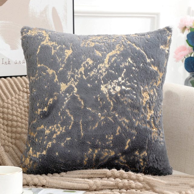 Golden Plush Pillow Cover