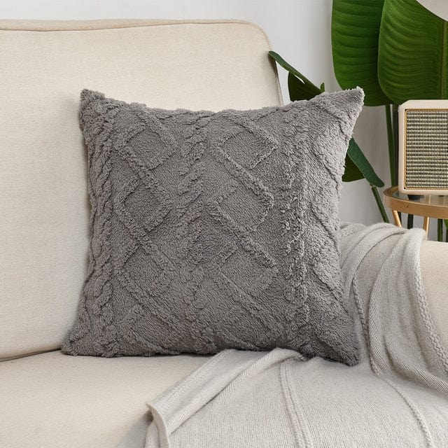 Geometric Plush Pillow Cover