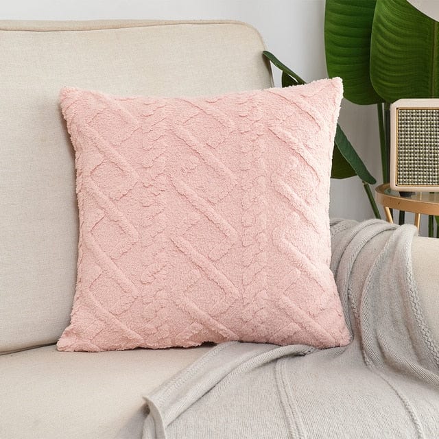 Geometric Plush Pillow Cover