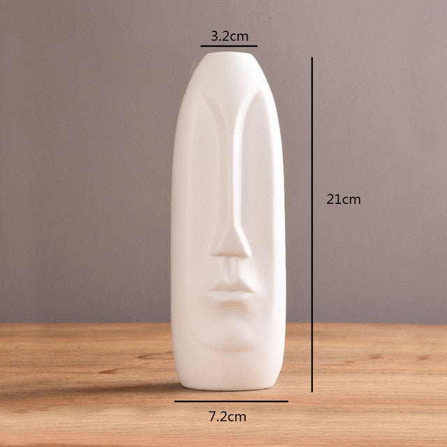 Unique Ceramic Abstract Face Vase - Modern Decorative Art for Home Decor