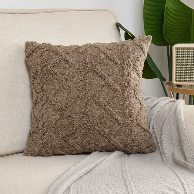 Geometric Plush Pillow Cover