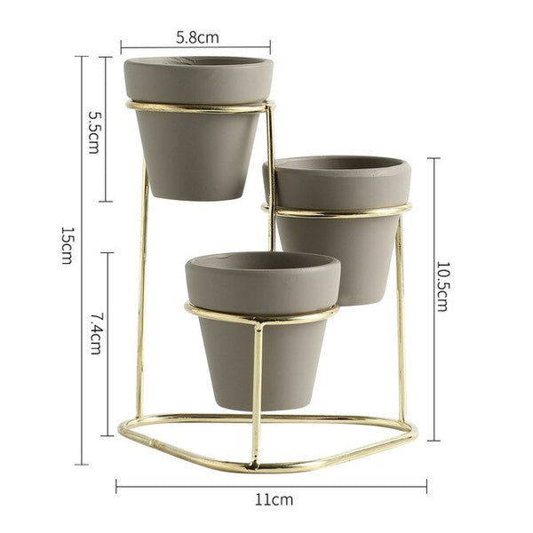 Elora - Modern 3 in 1 Pottery Planters