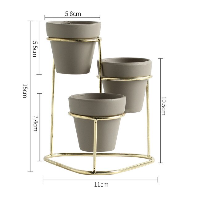 Elora - Modern 3 in 1 Pottery Planters