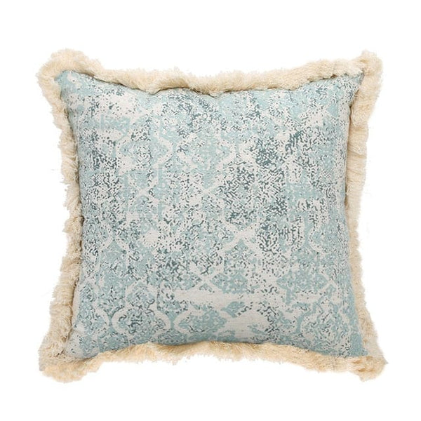 Seafoam Fringe Pillow Cover