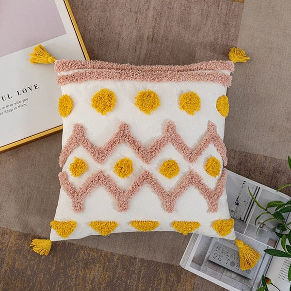 Tassel Tuft Pillow Cover