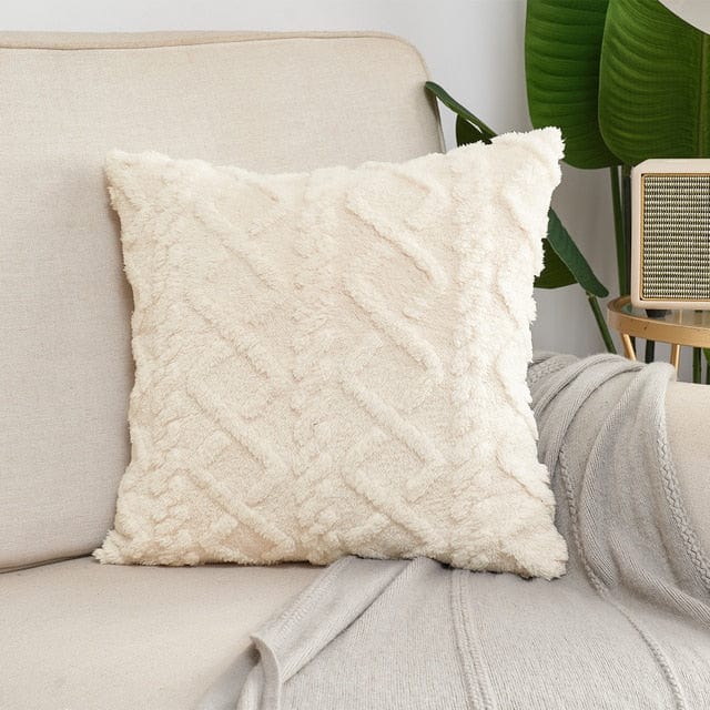 Geometric Plush Pillow Cover