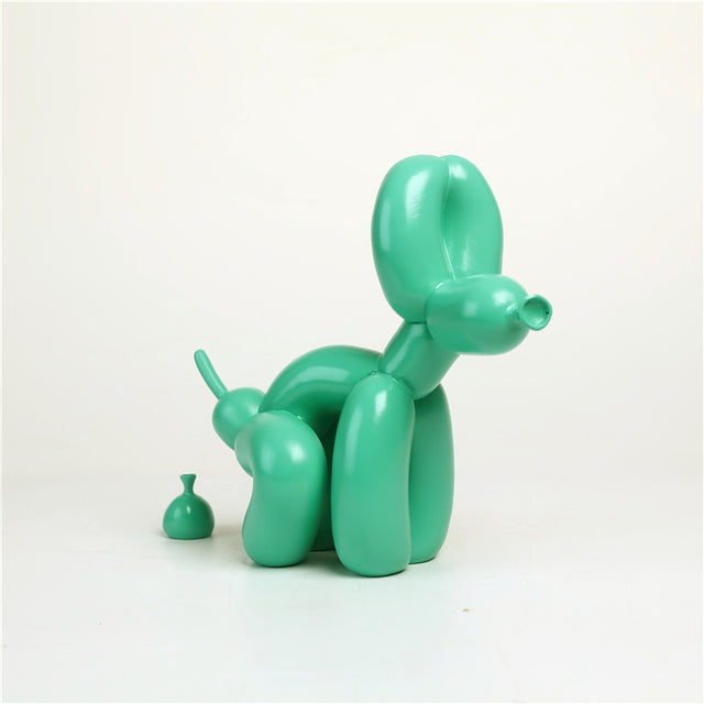 Whimsical Balloon Dog Pooping Decor - Unique Resin Art Piece