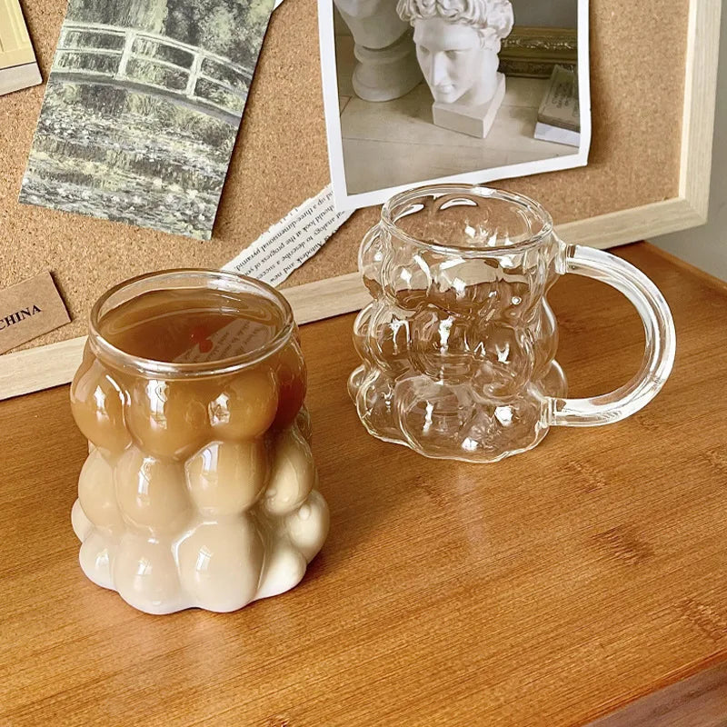 Minimalist Transparent Grape Glass Bubble Mug