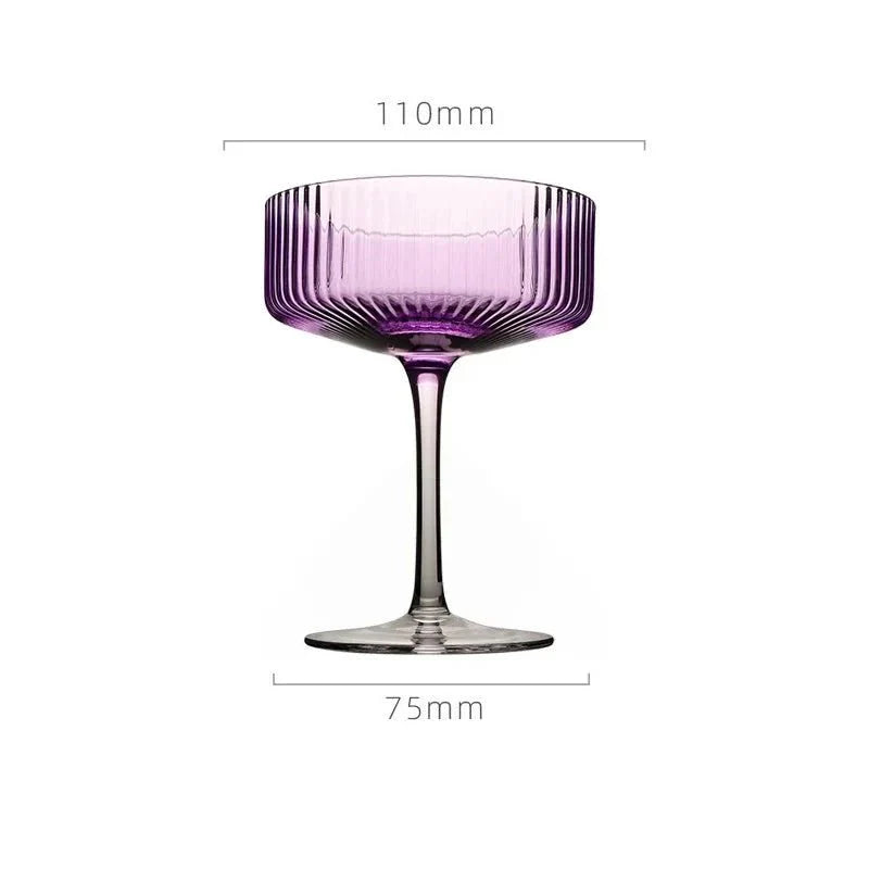 Vertical Ribbed Pattern Purple Glass