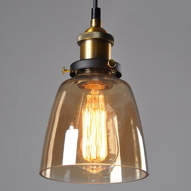 Vintage Glass Pendant Lights (5.5" to 11" Wide) - Retro Hanging Lights for Home & Hotel Decor