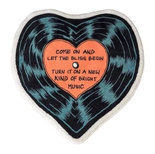 Vintage Art "Record" Shape Soft Rug