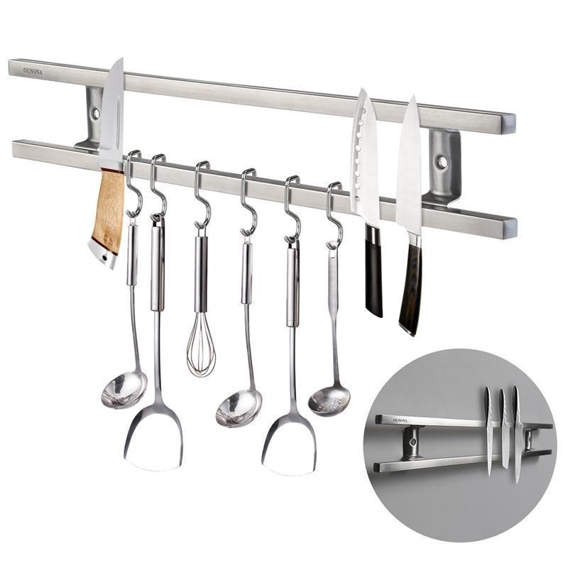 Miravique Mounted Magnetic Knife Rack & Utensil Holder