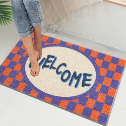 Welcome' Checkerboard Printed Doormat