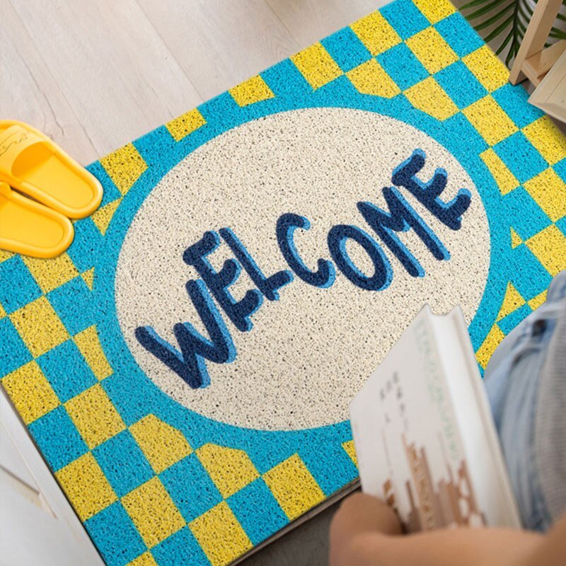 Welcome' Checkerboard Printed Doormat