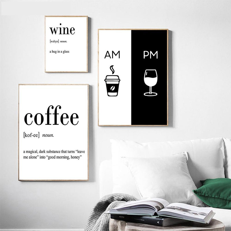 White Wine and Coffee Wall Art