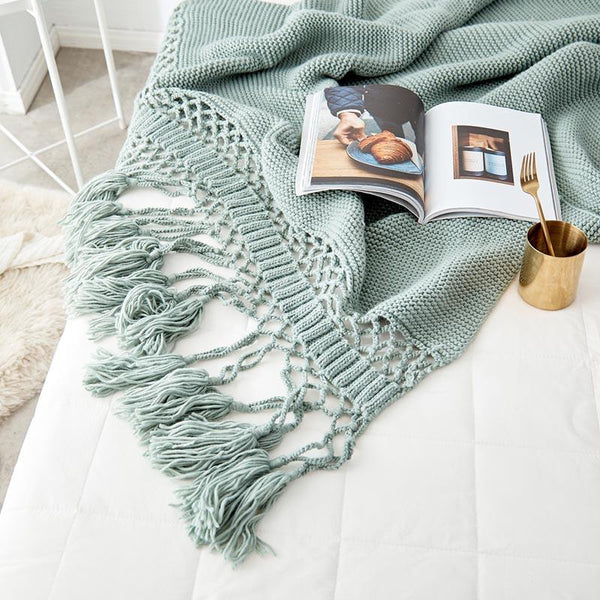 Country Winter's Day Woven Throw Blankets