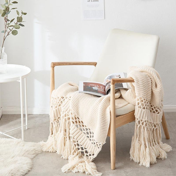 Country Winter's Day Woven Throw Blankets