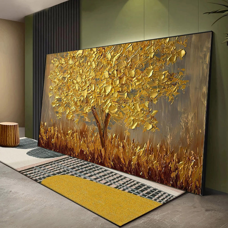 Hand Painted Gold Tree Oil Painting On Canvas Large Palette 3D Paintings For Living Room Modern Abstract Wall Art Pictures