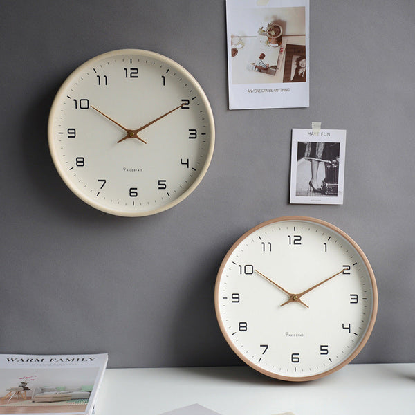 Minimalist Analogue Wall Decor Wooden Clock for Home