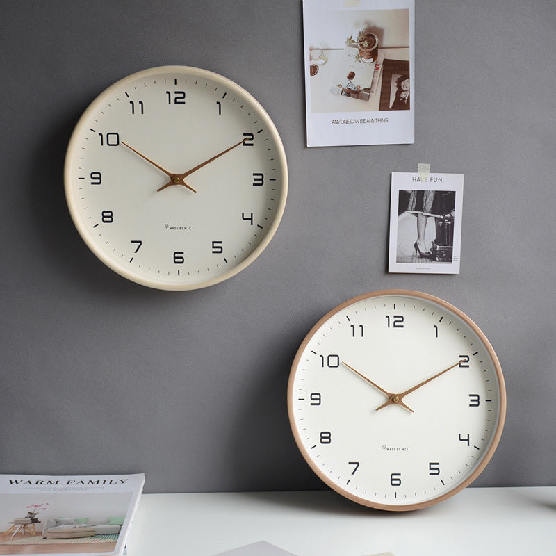 Minimalist Analogue Wall Decor Wooden Clock for Home