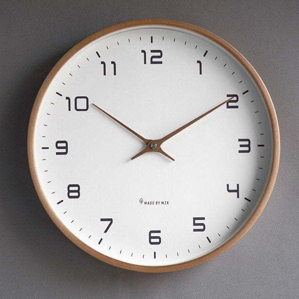 Minimalist Analogue Wall Decor Wooden Clock for Home