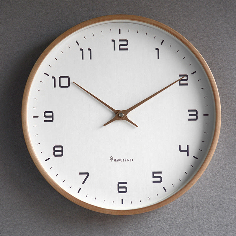 Minimalist Analogue Wall Decor Wooden Clock for Home