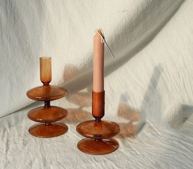 Aesthetic Brown Wavy Candle Holders