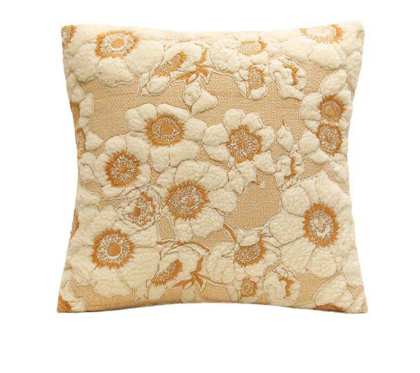 Aesthetic Floral Sunflower Embroidered Pillow Cover