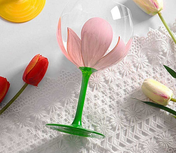 Aesthetic Flower Tulip Wine Glass