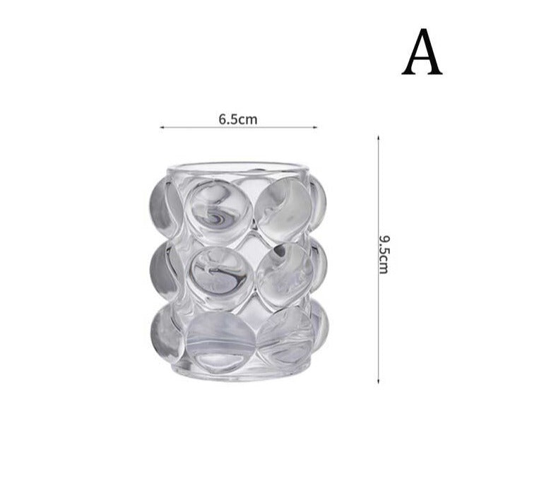 Aesthetic Glass Bubble Makeup Brush Holder Cup