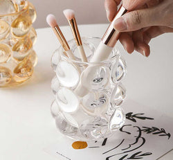 Aesthetic Glass Bubble Makeup Brush Holder Cup