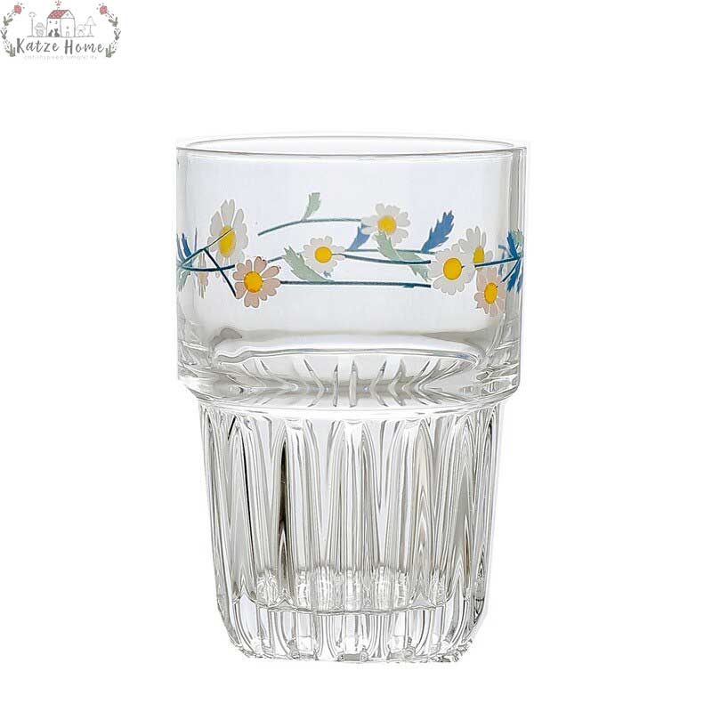 Aesthetic Lily Of The Valley Daisy Floral Glass Cups