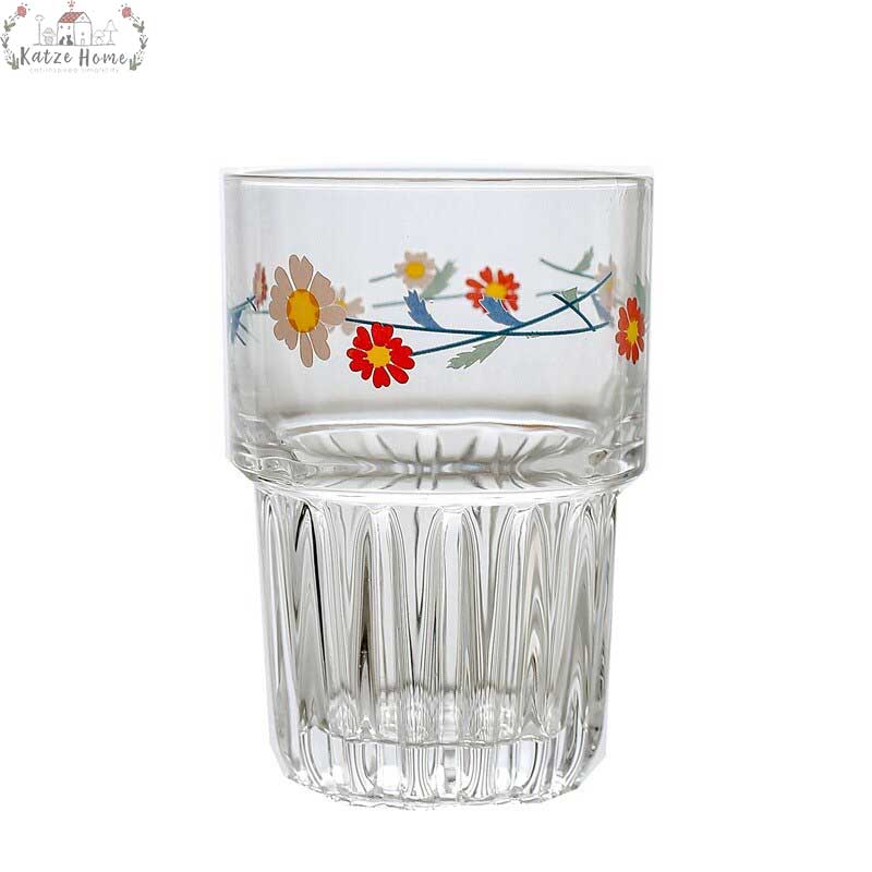 Aesthetic Lily Of The Valley Daisy Floral Glass Cups