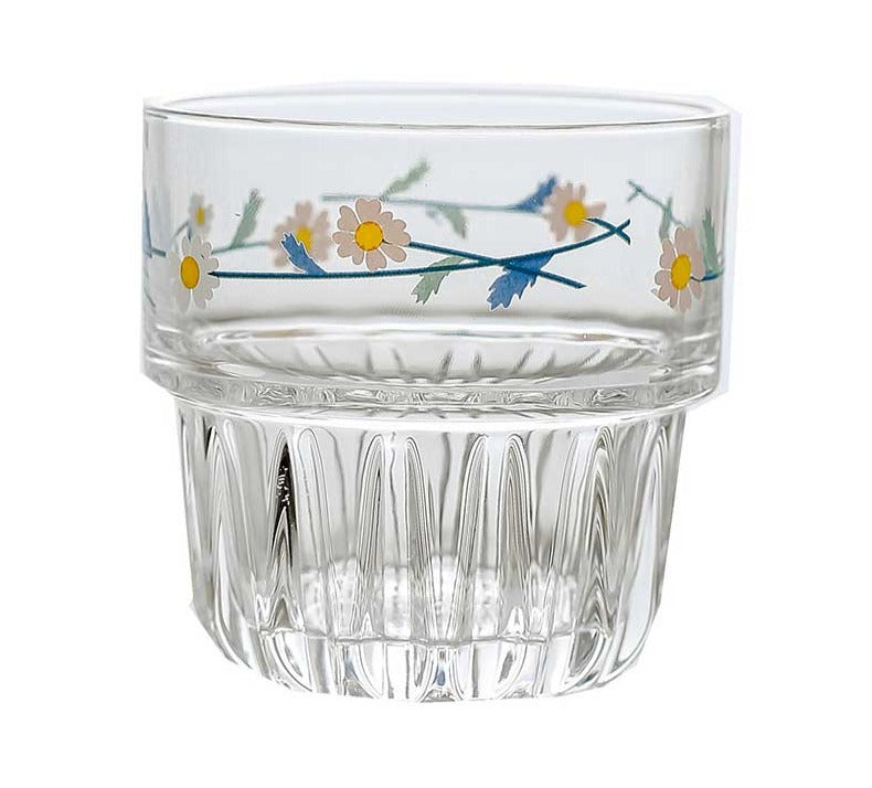 Aesthetic Lily Of The Valley Daisy Floral Glass Cups