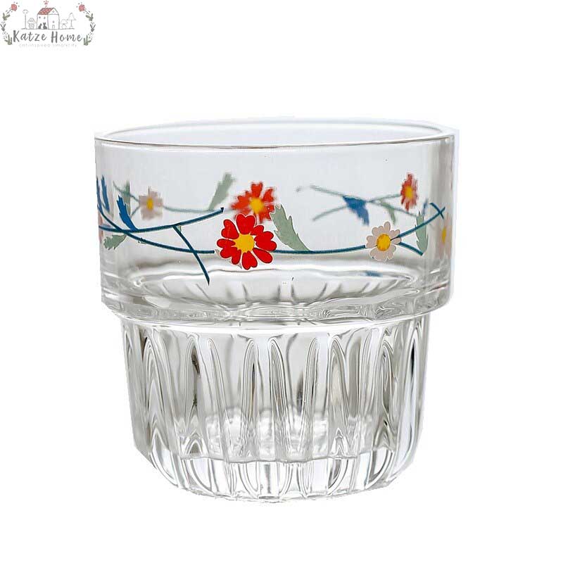 Aesthetic Lily Of The Valley Daisy Floral Glass Cups