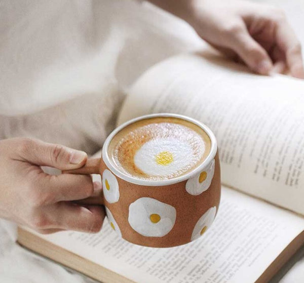 Aesthetic Poached Egg Hand Painted Mugs