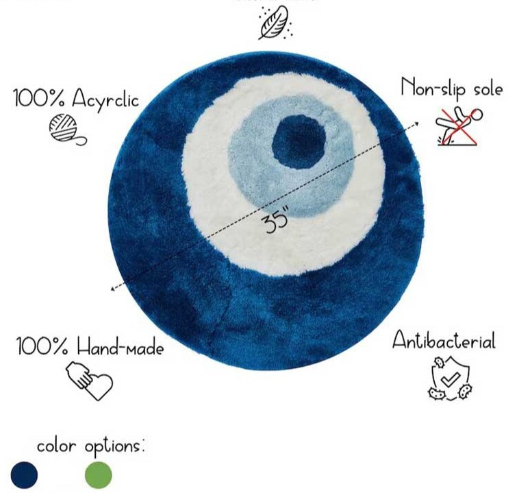 Aesthetic Tufted Fluffy Evil Eye Rug