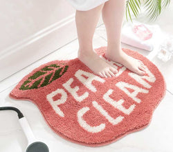 Boho Washable Non Slip Lemon Peach Bath Mat