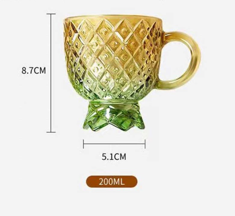 Creative Glass Pineapple Cup Set 4