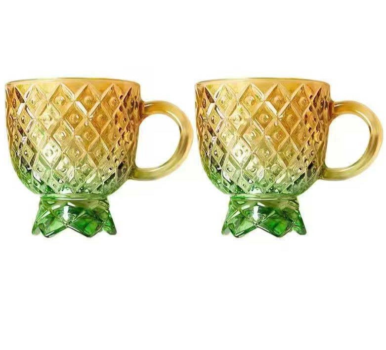 Creative Glass Pineapple Cup Set 4