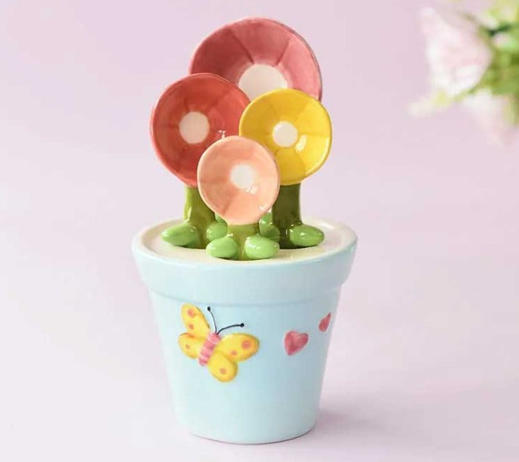 Cute Flower Ceramic Measuring Spoons