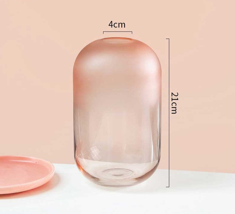 Dreamy Aesthetic Pink Frosted Glass Vase