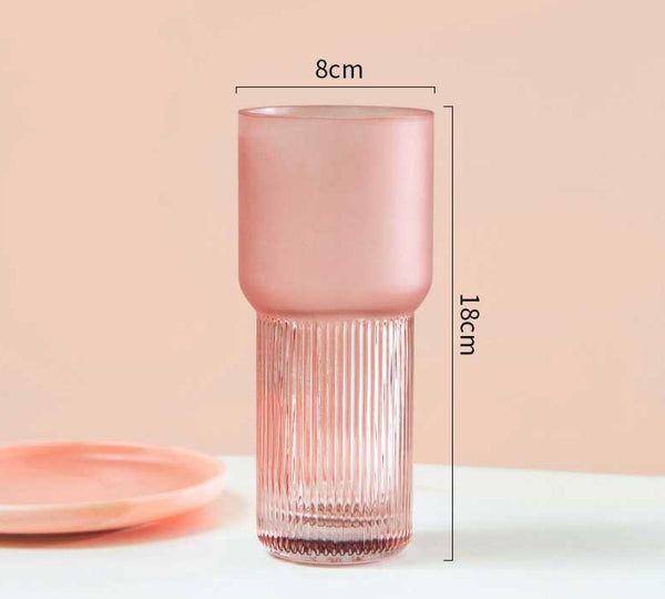 Dreamy Aesthetic Pink Frosted Glass Vase