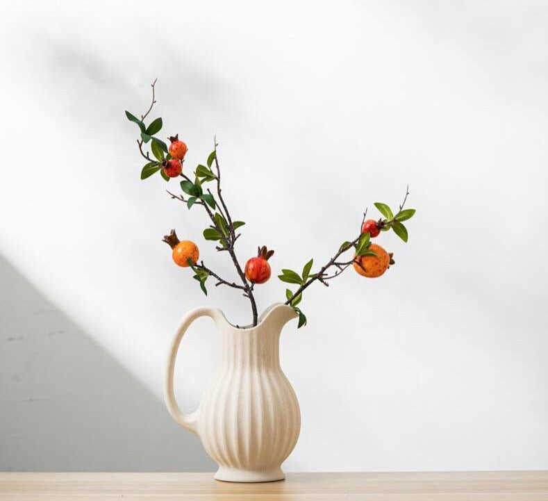 French Style White Ceramic Farmhouse Vase