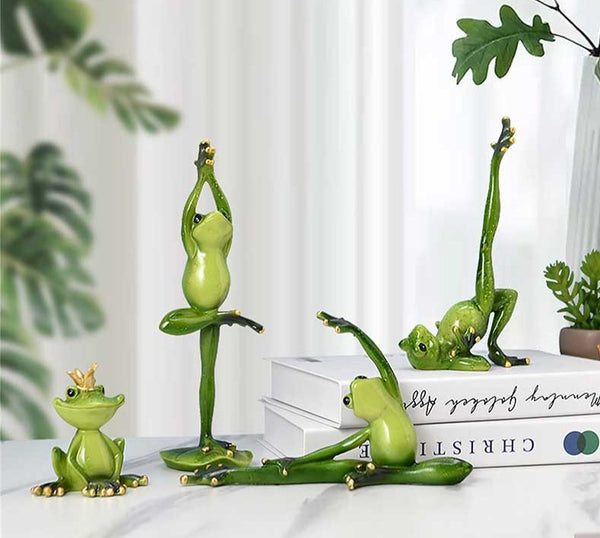 Funny Meditating Yoga Frog Statue - Whimsical Resin Zen Decor for Home, Office, or Garden - 4 Styles