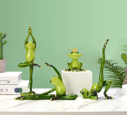 Funny Meditating Yoga Frog Statue - Whimsical Resin Zen Decor for Home, Office, or Garden - 4 Styles