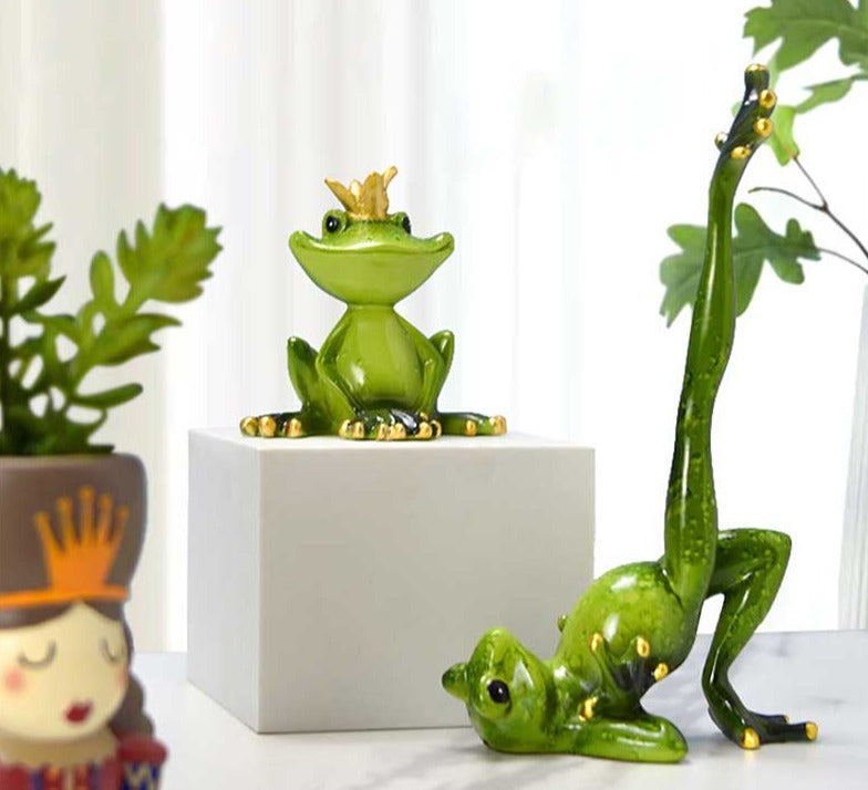 Funny Meditating Yoga Frog Statue - Whimsical Resin Zen Decor for Home, Office, or Garden - 4 Styles