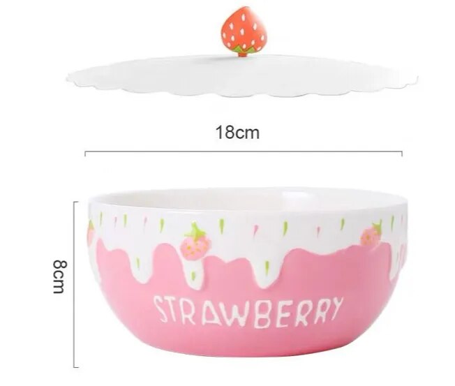 Melting Cake Strawberry Ceramic Bowl