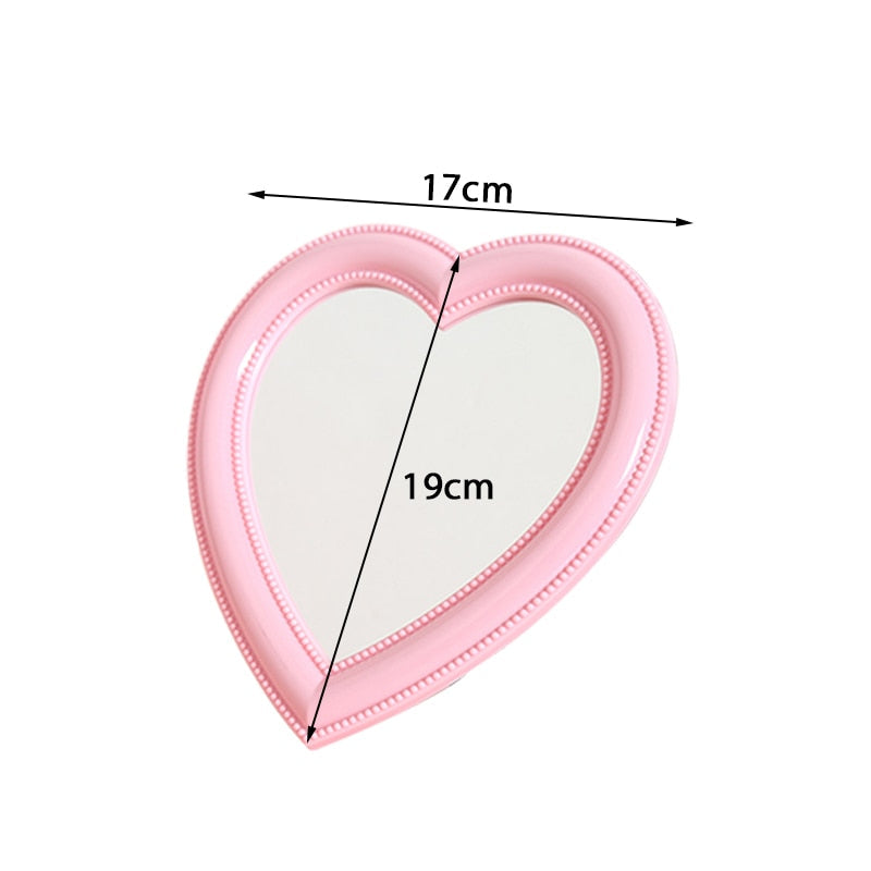 Pink Heart Shaped Compact Mirror