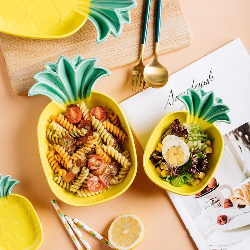 Kawaii Ceramic Pineapple Plates